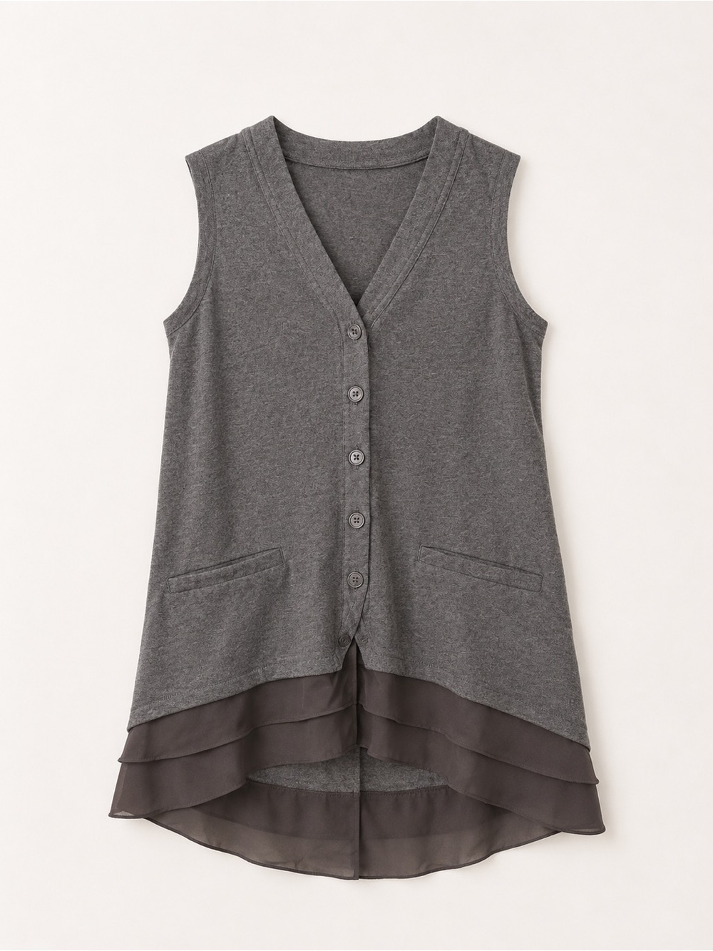 Logo Lori Goldstein Grey Top XXS